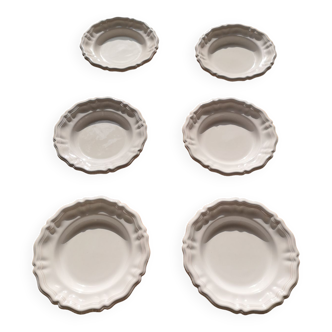Assiettes creuses Lallier à Moustier blanches
