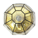 Iron and clear glass ceiling light by Limburg, Germany, 1960s.