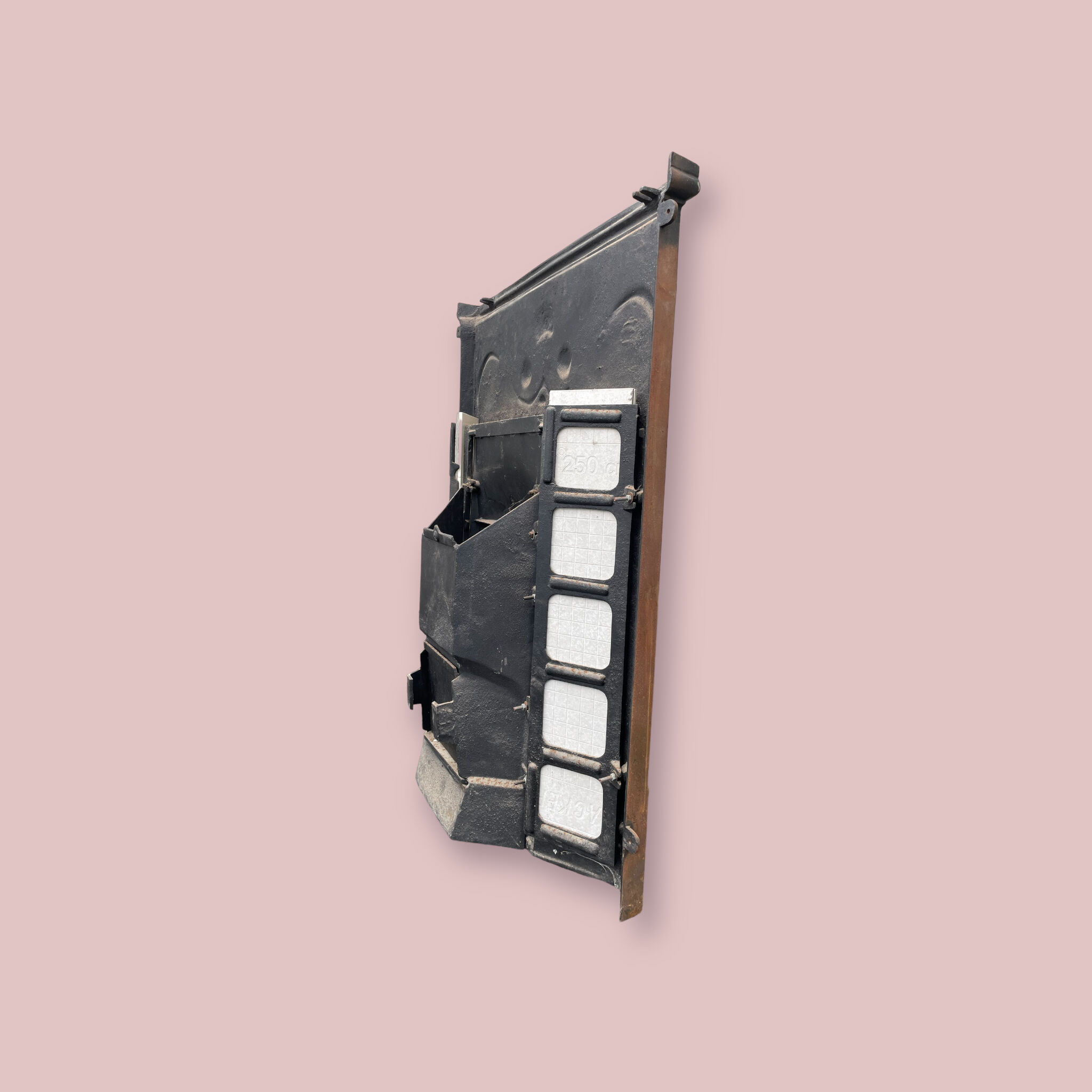 Open cast iron fireplace, Art Nouveau style