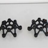 Pair of vintage cast iron candlesticks 1960