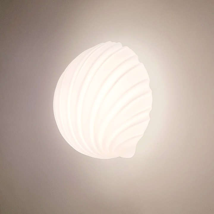 Pair of Vintage Shell-Shaped Opaline Glass Wall Lamps from Limburg, 1970s