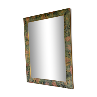 Wooden mirror, painted flower outline