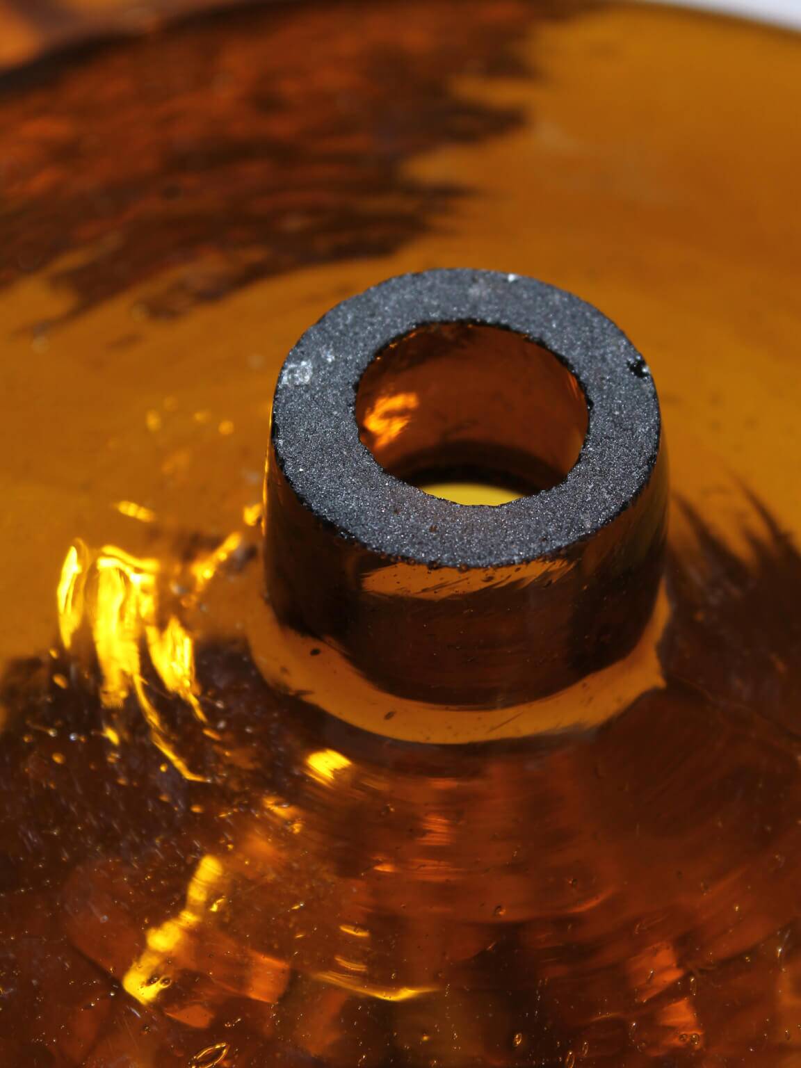 Pair Of Swedish “Bimatare” Amber Glass Vases, 1900s