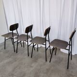 Vintage Industrial School Chairs - STOL Kamnik - 70s Yugoslavia - Set of 4