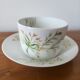 Tea cup and saucer in Limoges porcelain, Edith du Tertre design.