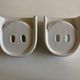 Pair of white porcelain bathroom shelves 1950