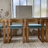 Set of 6 oak chairs with armrests Ate Van Apeldoorn