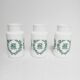 Set of 3 opaline apothecary pots