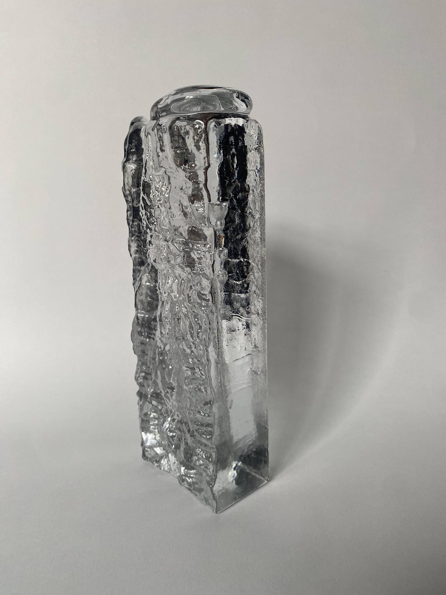 Frosted glass vase from the 1970s