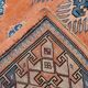 5x7 Pumpink Orange & Blue Turkish Rug, 154x203Cm