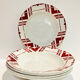 5 hollow earthenware plates burgundy ceranord St Amand