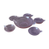 Set of 6 art deco pink molded glass ramekins