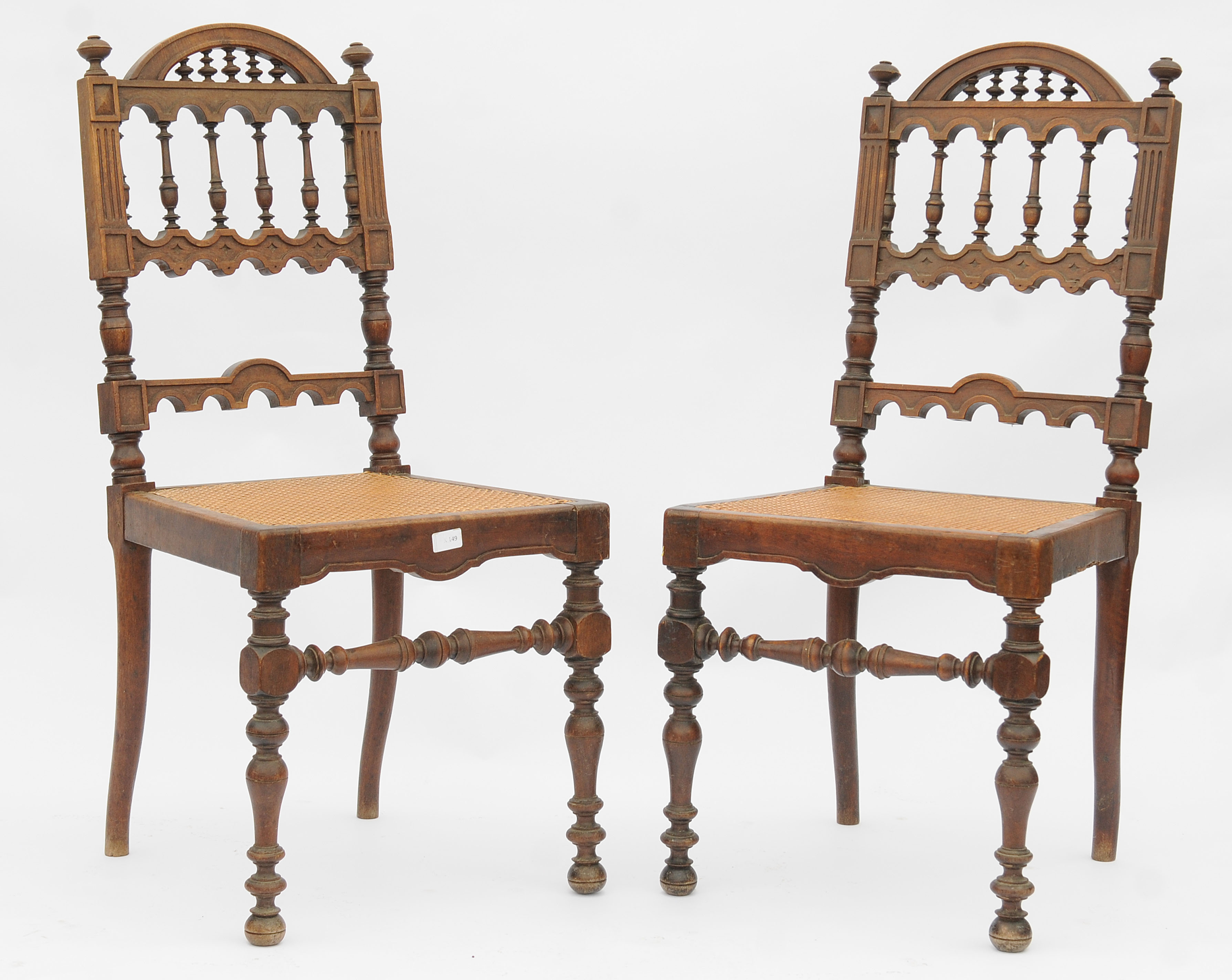 Series of 4 canne chairs