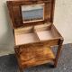 Beautiful vintage wooden bedside table with mirror.