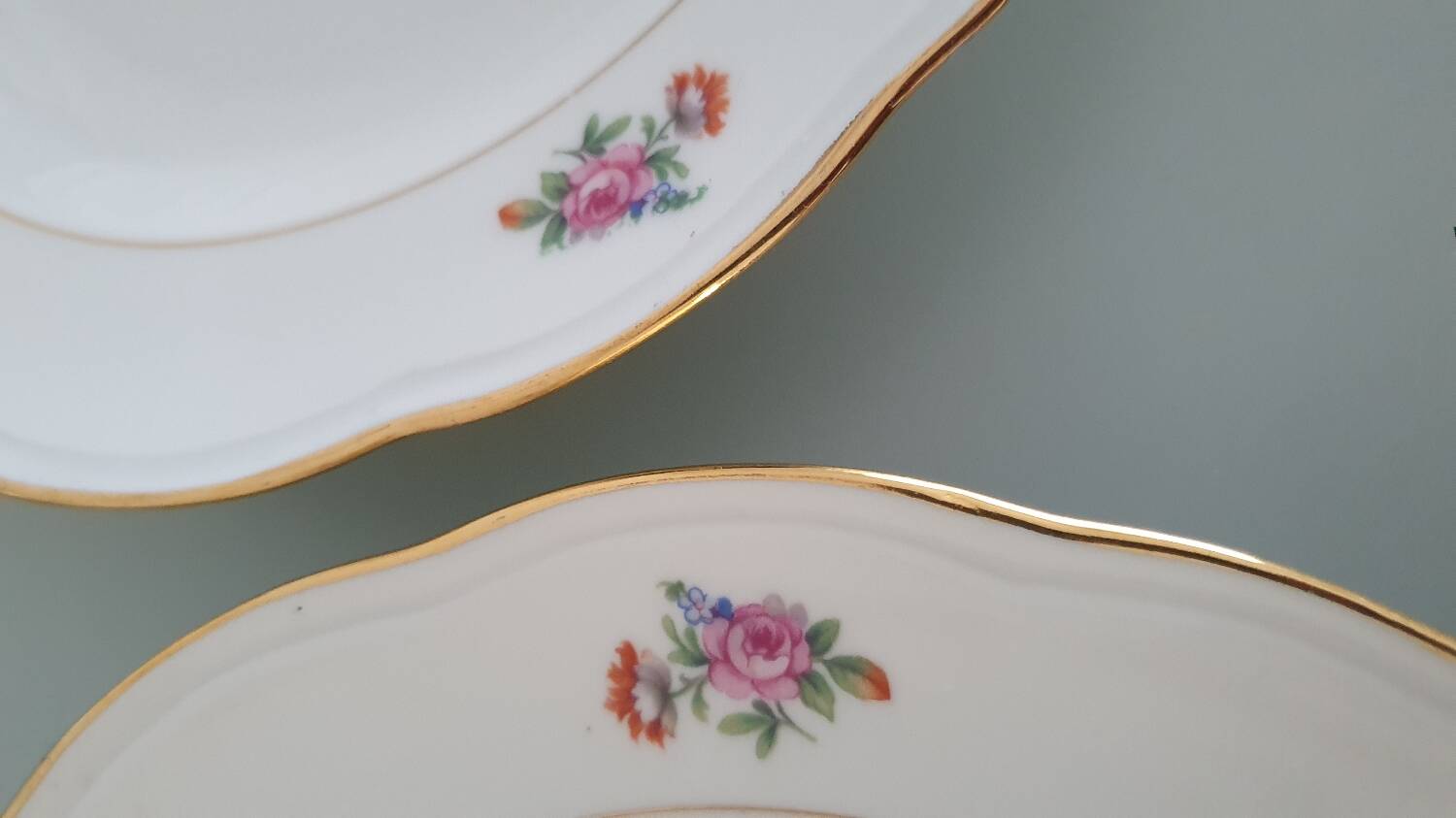 Set of 5 Limoges enameled porcelain plates