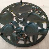 Old metal round flat bottom Fruits