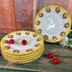 6 dessert plates vintage cherry Limoges porcelain