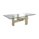Travertine coffee table by Willy Ballez
