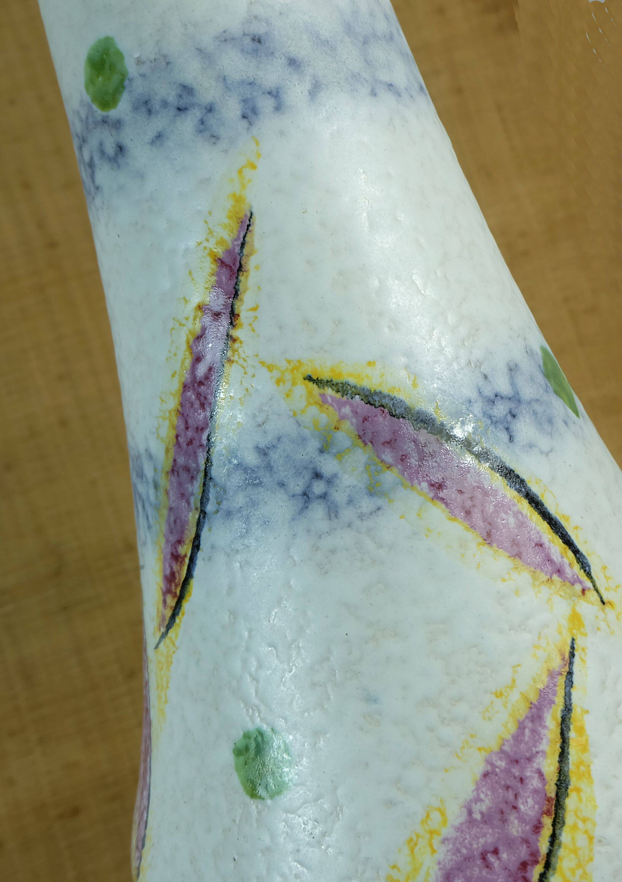 vase de sol Scheurich des années 60, modèle 537-52, motif abstrait du milieu du siècle