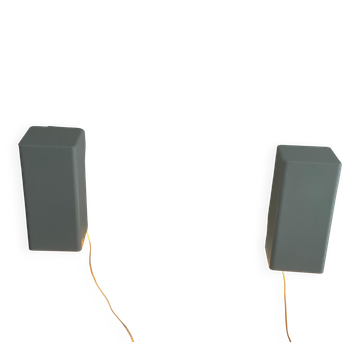 Paire d'appliques en métal blanc minimaliste du milieu du siècle, 1960, Allemagne