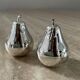 Vintage salt and pepper shaker pears n silver metal