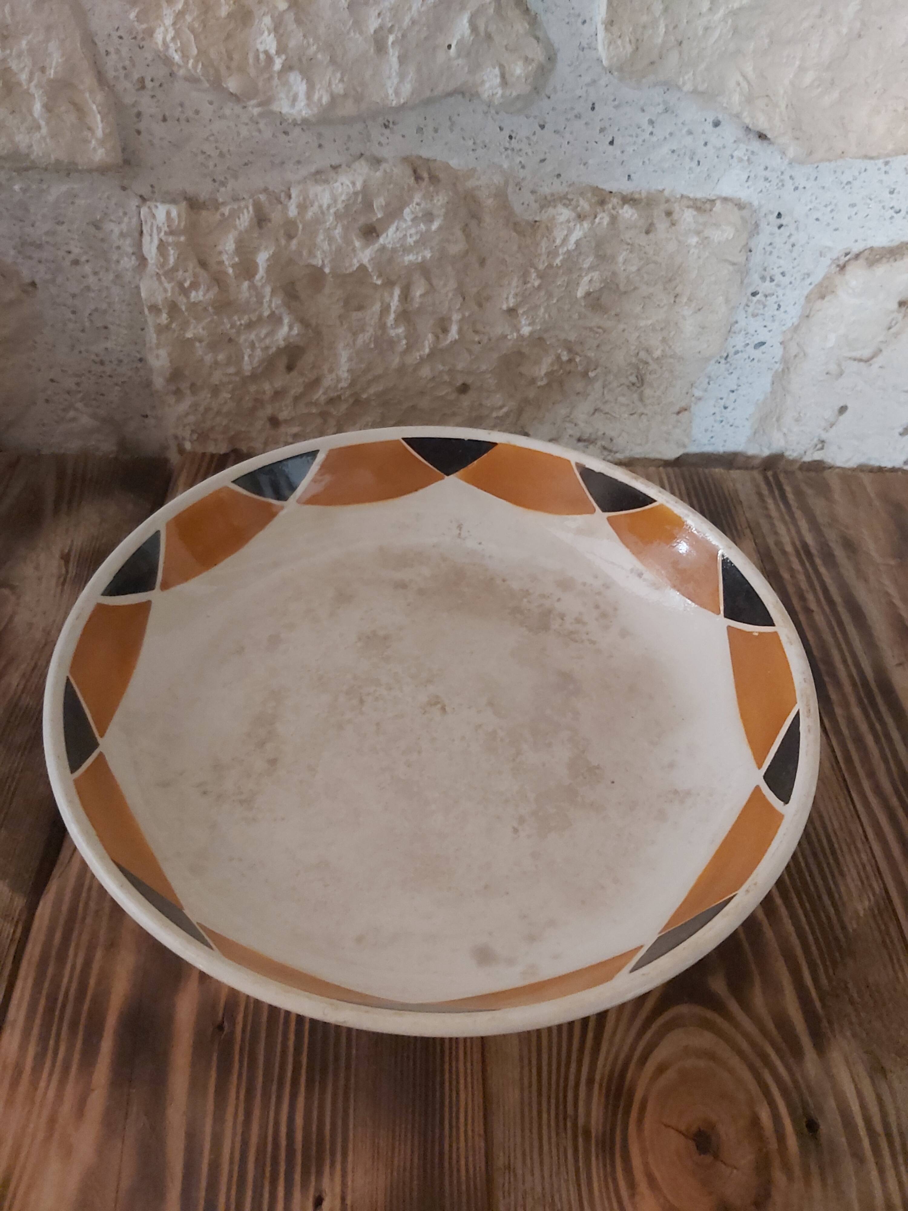 Round flat on Piedouche compotier Badonviller model Henri