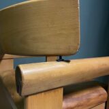 1970's Italian chunky wood armchair