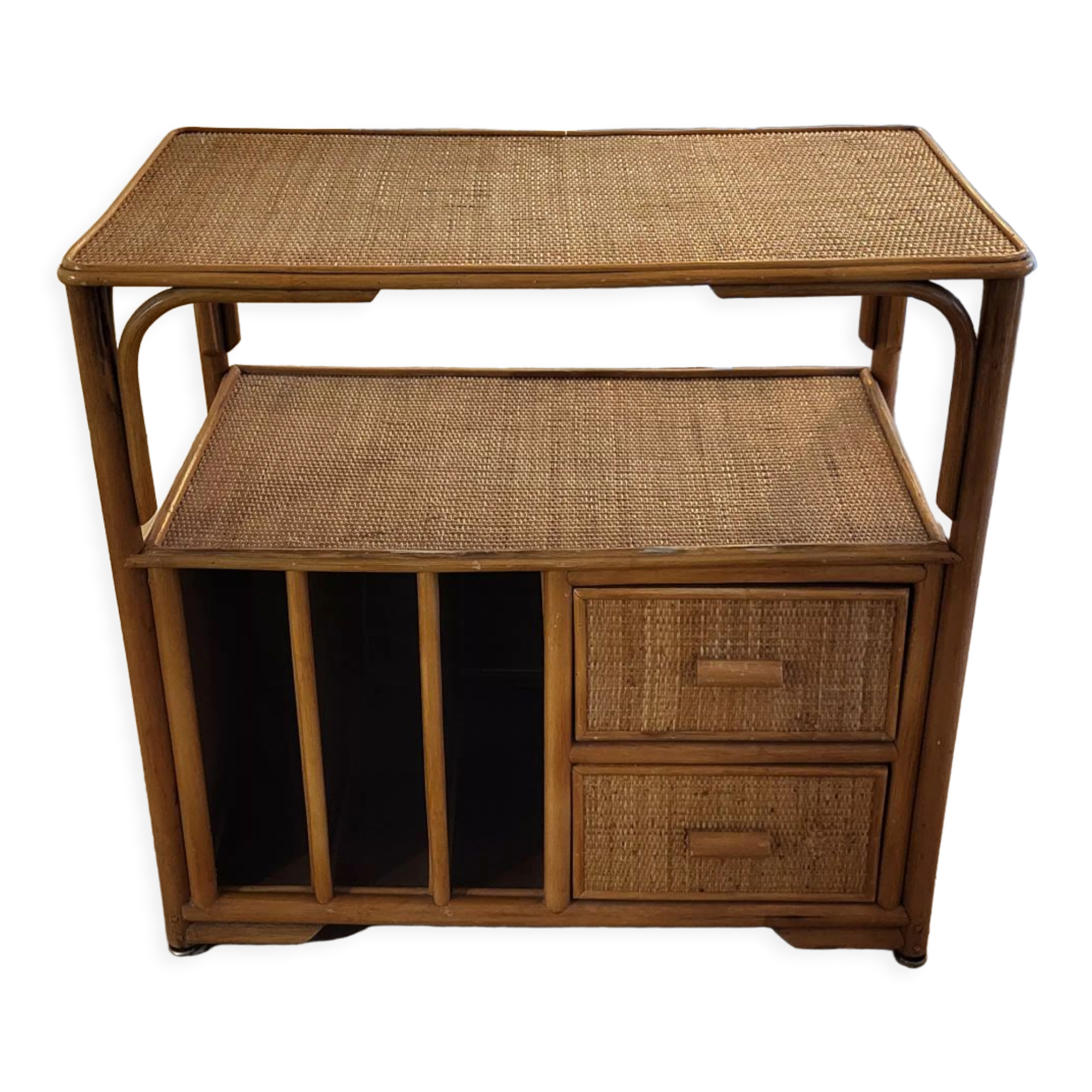 Rattan vinyl storage cabinet