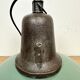 Industrial green enamel factory lamp with cast iron top, 1960s