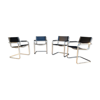 Ensemble de 4 fauteuils Cantilever vintage