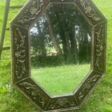 Large octagonal mirror design handcrafted creation decoration