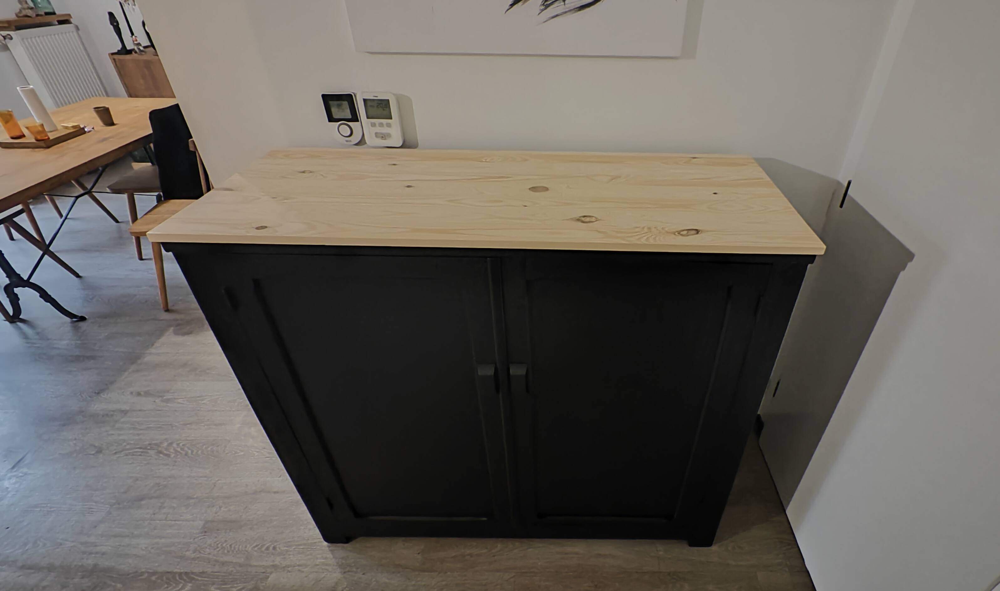 Parisian sideboard in black painted wood