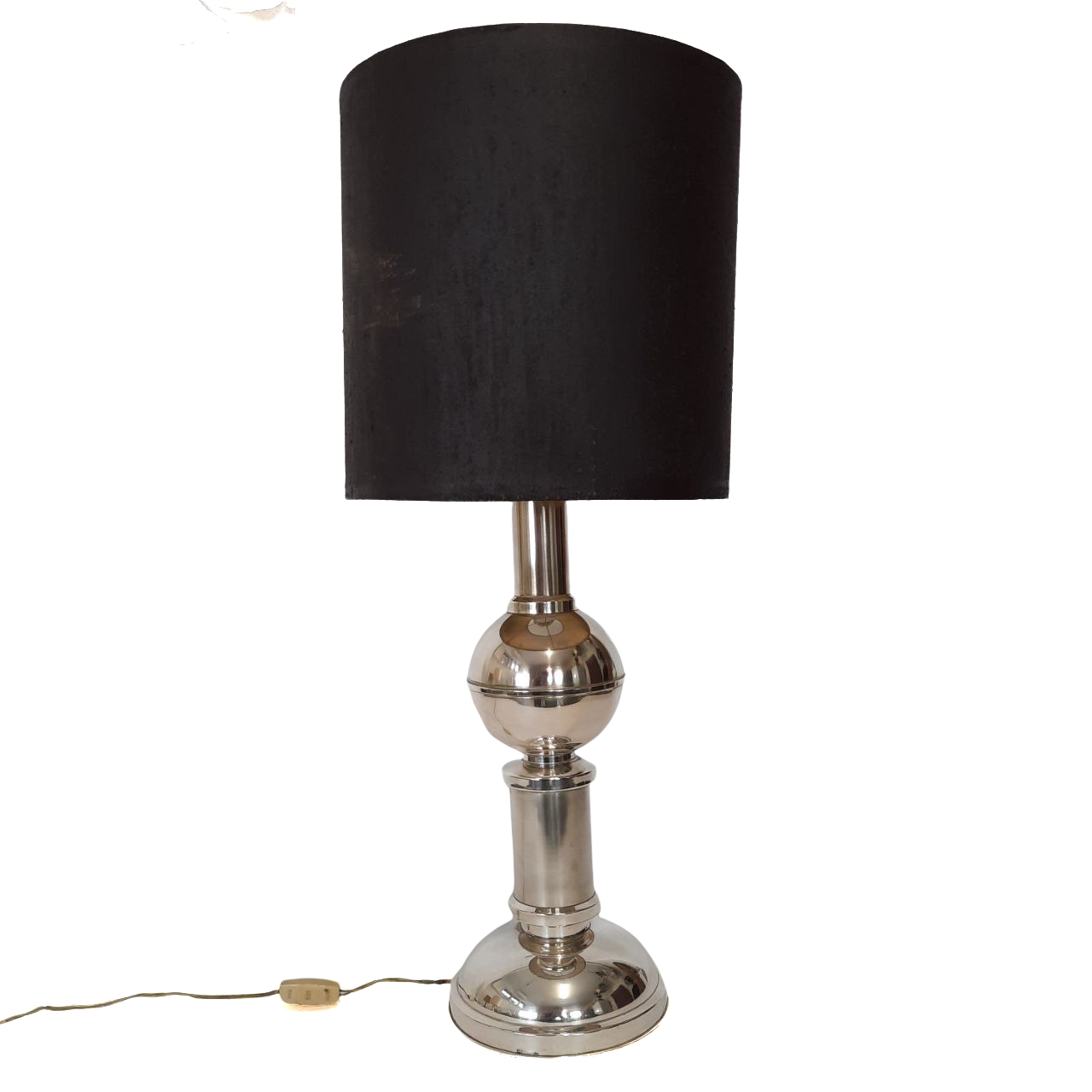 Three vintage bedside lamps in silver