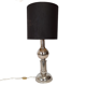 Three vintage bedside lamps in silver