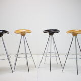 Set of Four Beech Jamaica Bar Stools by Pepe Cortés, 1990s