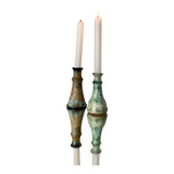 Two ceramic candle holders