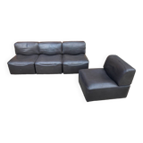 Set of 4 DS15 De Sede low chairs