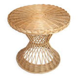 Table d'appoint vintage en osier