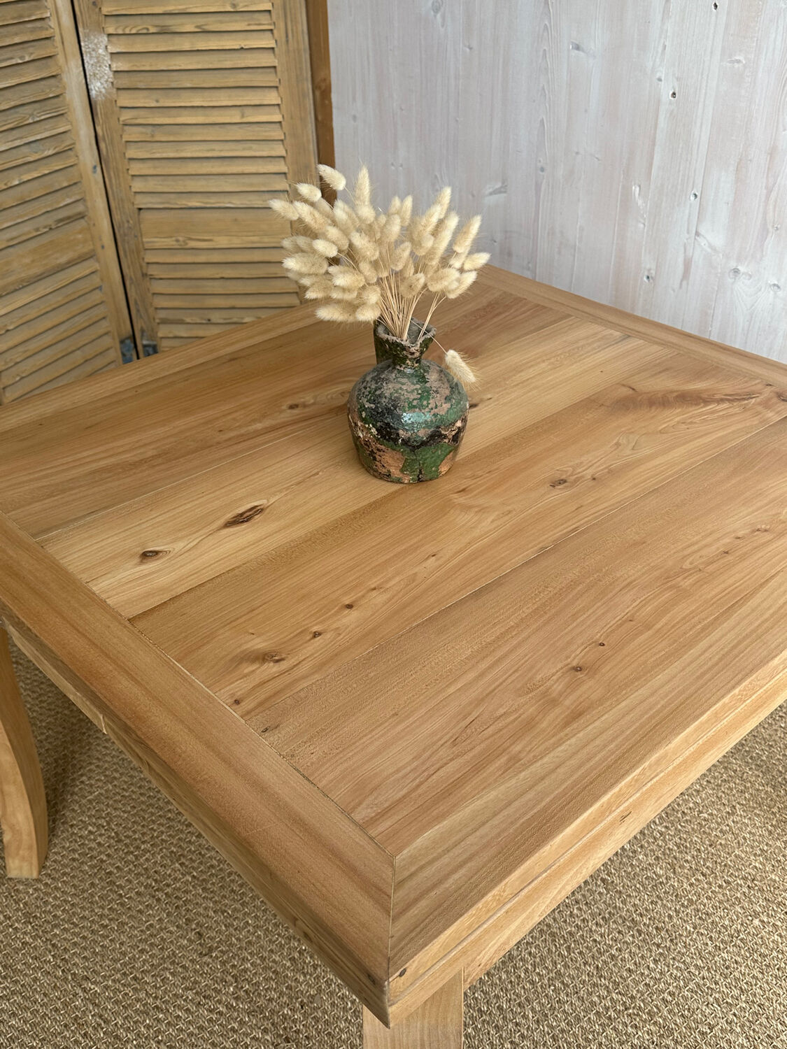 Table ancienne en châtaignier massif rénovée – extensible