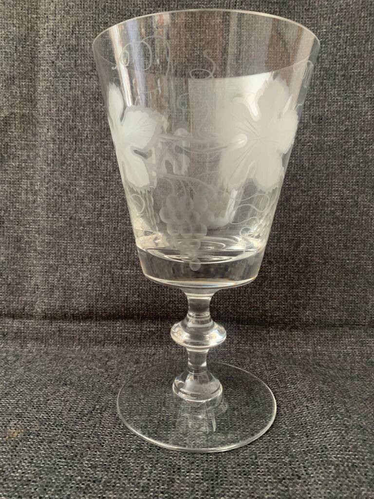 Grande Coupe Cristal Val St Lambert Décor de Pampres