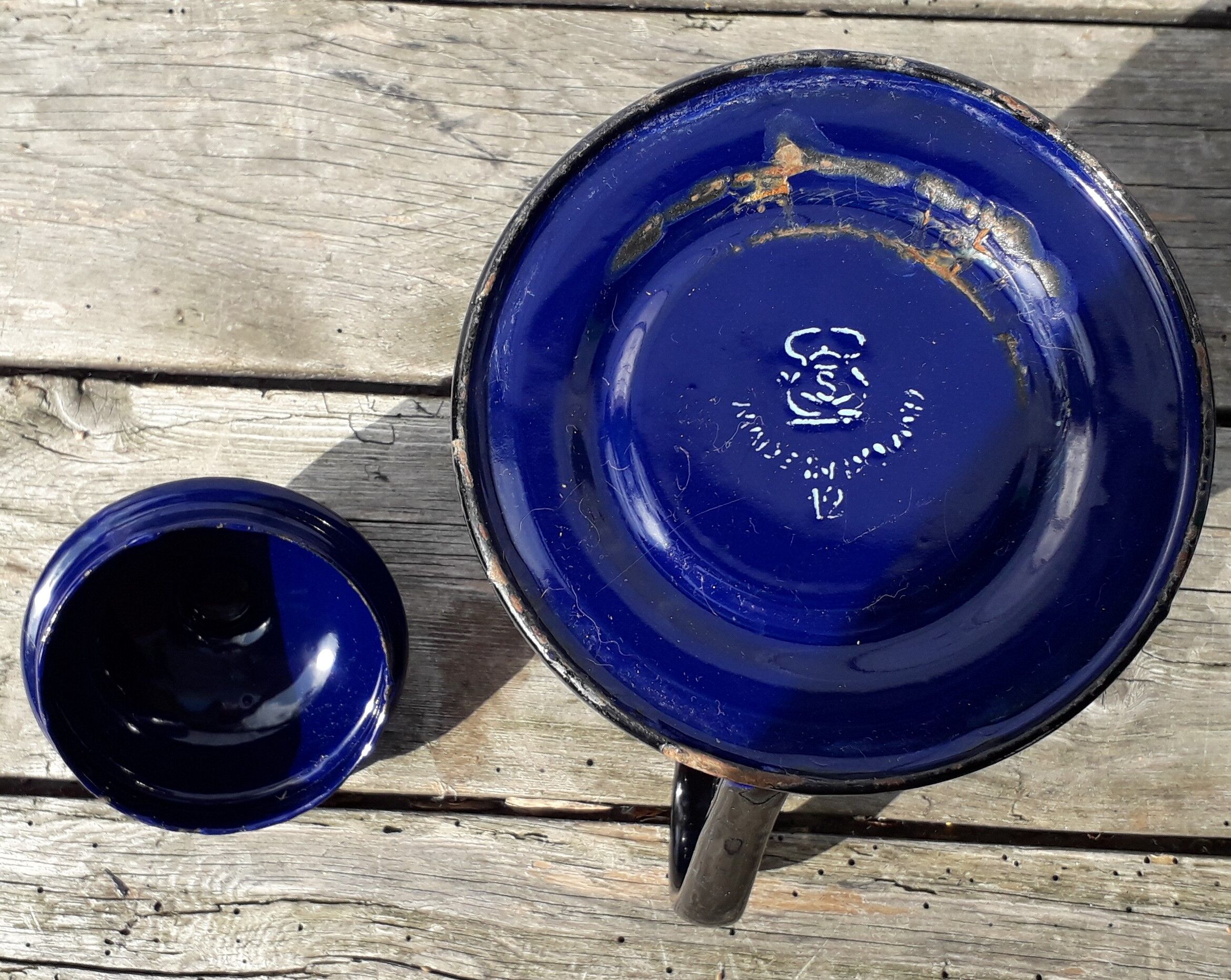 Japy blue enamelled coffee maker