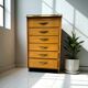 Mini commode vintage en bois avec plateau en formica