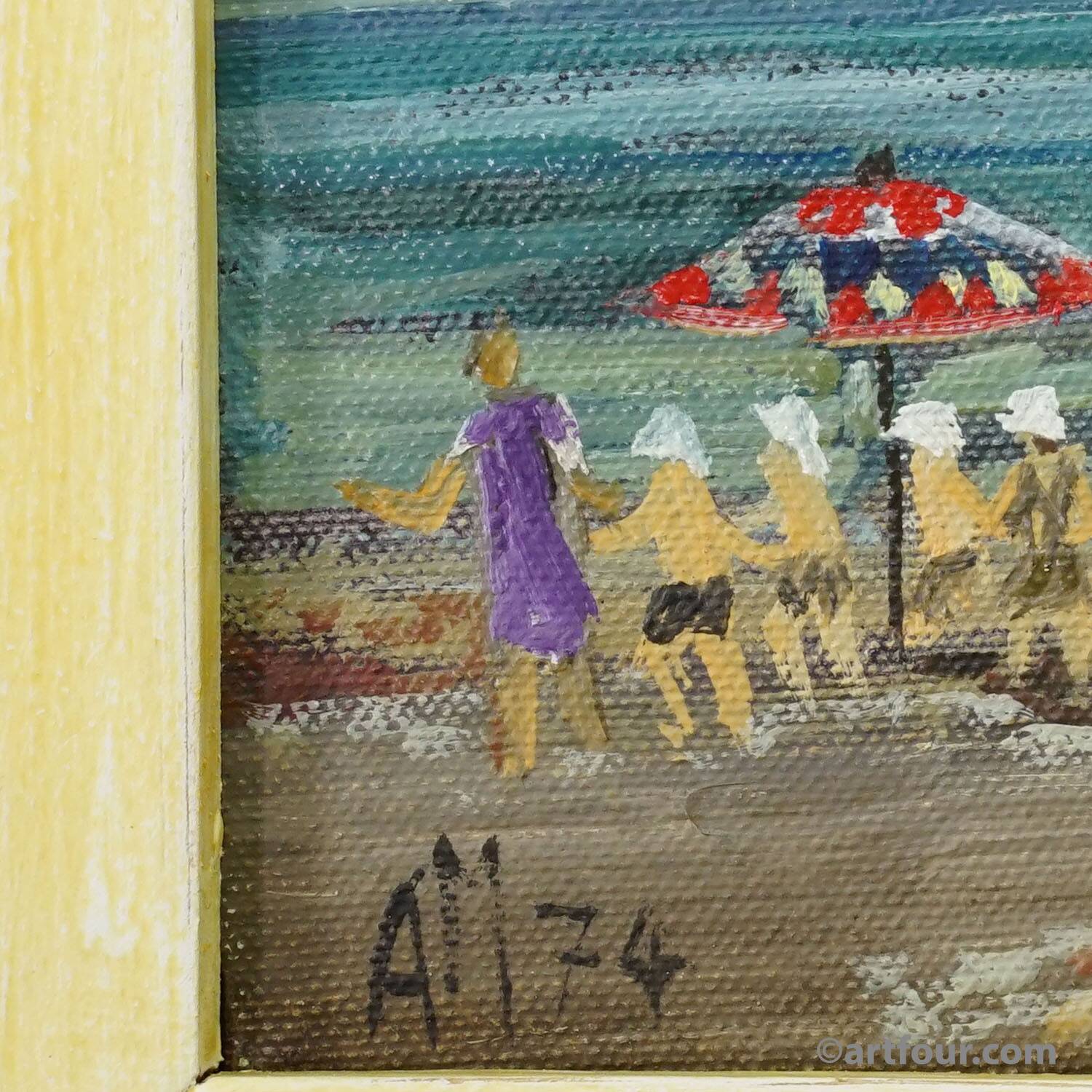 Swimming school by the sea, 1974 – oil painting by Alexander Michael