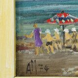 Swimming school by the sea, 1974 – oil painting by Alexander Michael