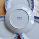 4 antique flat plates from Sarreguemines U&C in the Mimosa blue pattern.
