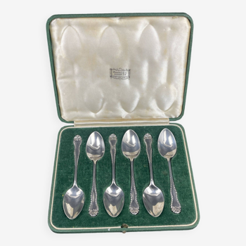 Box of 6 small spoons in solid silver Harrod's