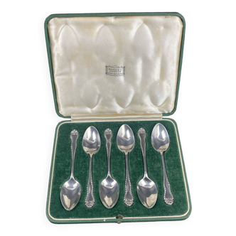 Box of 6 small spoons in solid silver Harrod's