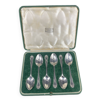 Coffret de 6 petites cuillères en argent massif Harrod's