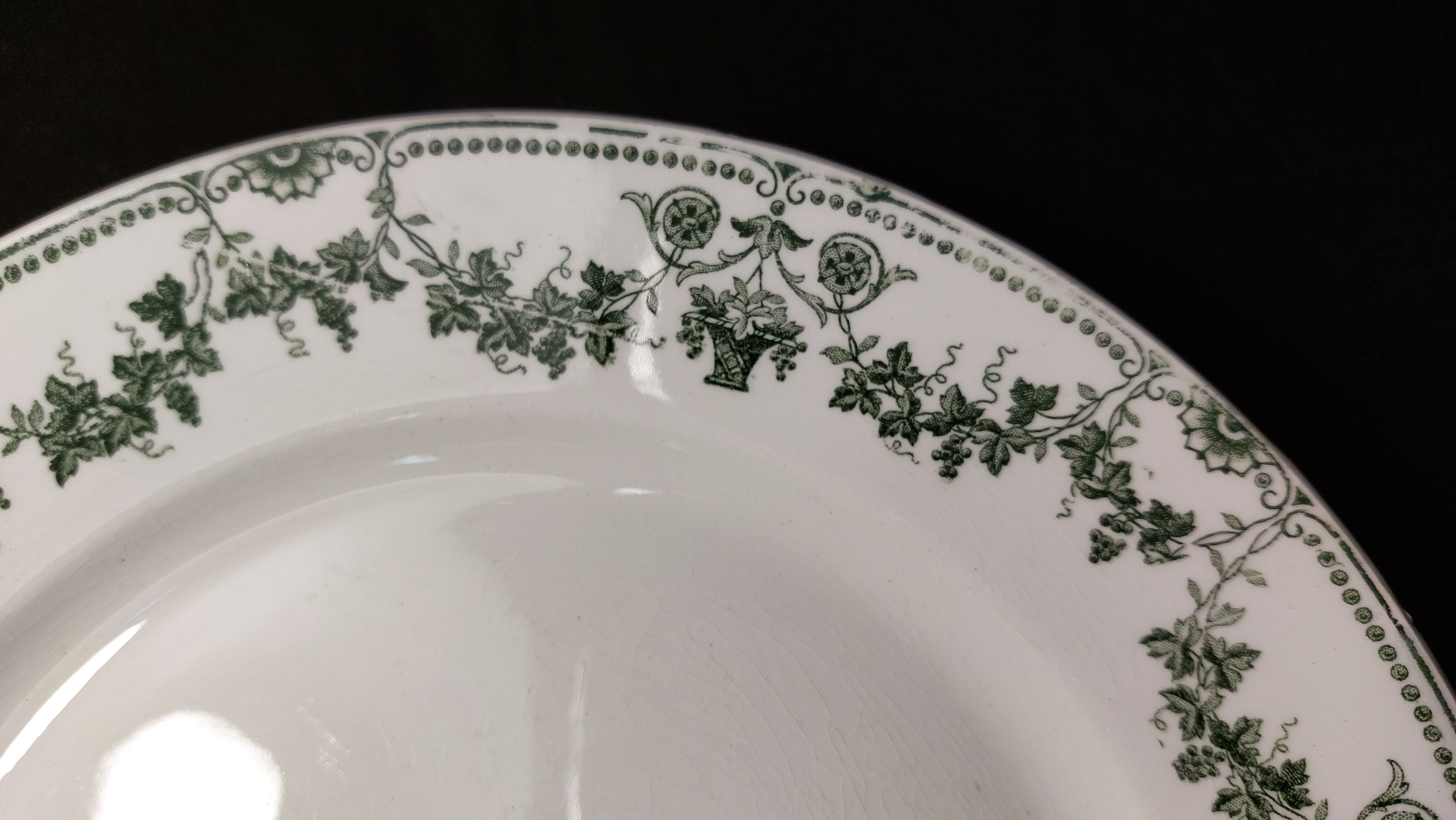 Set of 4 antique flat plates in half-porcelain from Badonviller