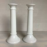 Paire anciens bougeoirs opaline Germany
